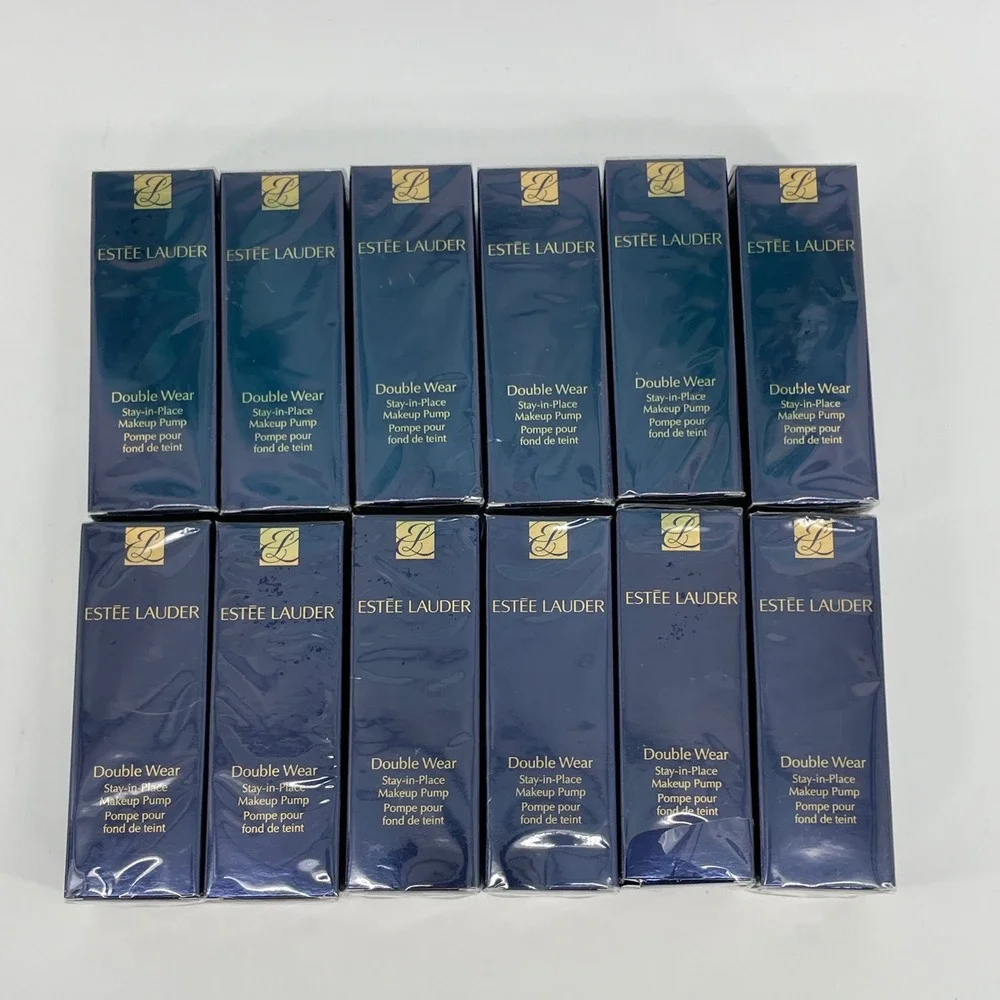 Estee Lauder Double Wear Stay-in-Place Makeup Pump Blue Gold New NIB - Bundle